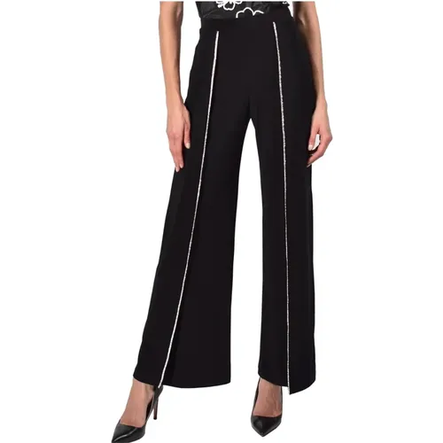 Stylish Pants with Elastic Waistband and Slits , female, Sizes: M - Frank Lyman - Modalova