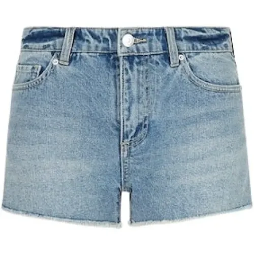 Blaue Jeansshorts , Damen, Größe: W26 - Armani Exchange - Modalova