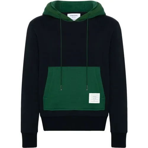 Color-Block Sweatshirt mit Kordelzugkapuze - Thom Browne - Modalova