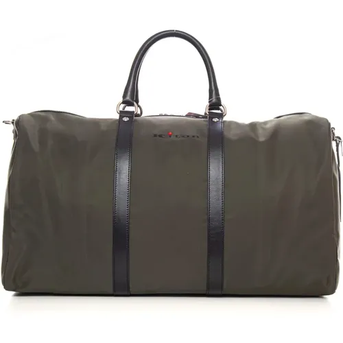 Leather Travel Bag with Adjustable Strap , male, Sizes: ONE SIZE - Kiton - Modalova