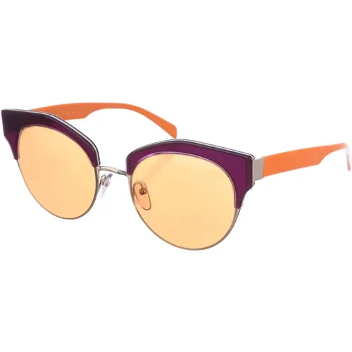 Blau-grüne Ovale Sonnenbrille UV-Schutz , Damen, Größe: ONE Size - Marni - Modalova