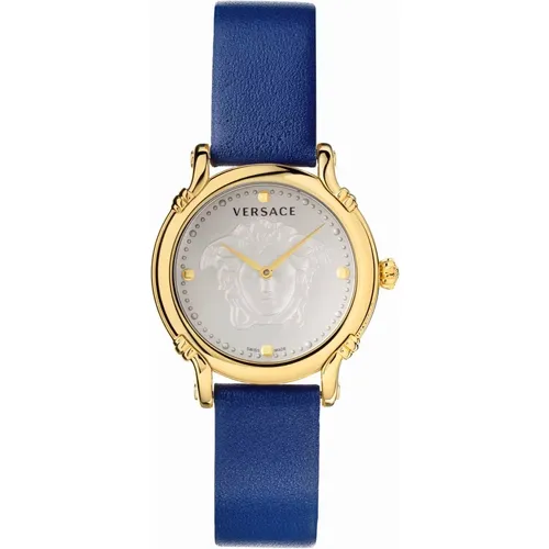 Safety Pin Gold Leather Watch , female, Sizes: ONE SIZE - Versace - Modalova
