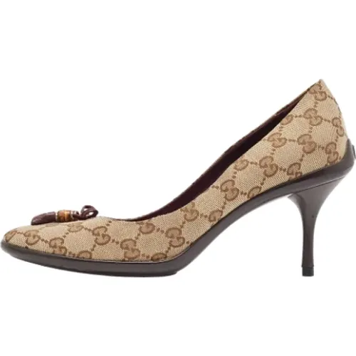 Pre-owned Canvas heels , female, Sizes: 7 UK - Gucci Vintage - Modalova
