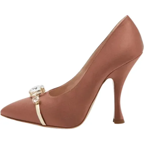 Pre-owned Satin heels , female, Sizes: 5 1/2 UK - Miu Miu Pre-owned - Modalova