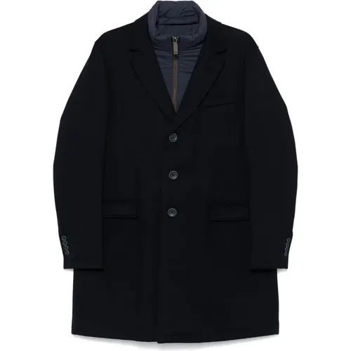 Wool Coat with Detachable Inner Side , male, Sizes: XL, 3XL, 2XL, L - Herno - Modalova