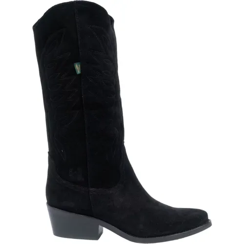 Texan Boots with Embossed Designs and Logo , female, Sizes: 5 UK, 6 UK - Dakota Boots - Modalova