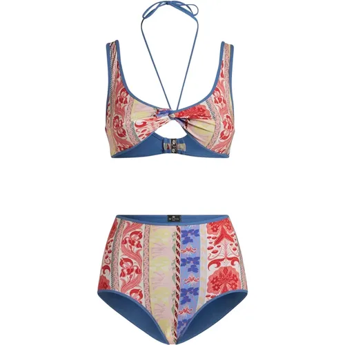 Weißer Sommer Bikini Gestreift Blumig - ETRO - Modalova