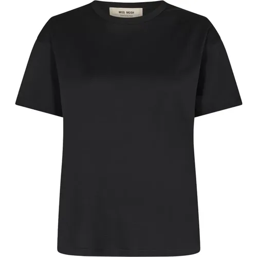 Schwarzes Basic Baumwoll T-Shirt - MOS MOSH - Modalova