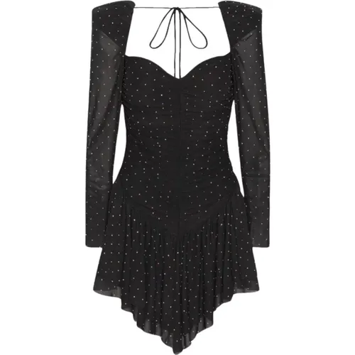 Schwarzes langärmeliges Kleid mit Strass , Damen, Größe: XS - Rotate Birger Christensen - Modalova