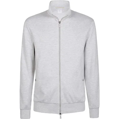 Luxury Cotton Jersey Full Zip Sweater , male, Sizes: 2XL, S, XL, L, M - Eleventy - Modalova