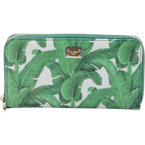 Palm Leaves Zip Around Wallet - Dolce & Gabbana - Modalova