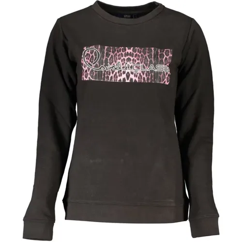 Schwarzer Baumwoll-Sweatshirt mit Print-Logo , Herren, Größe: XL - Cavalli Class - Modalova