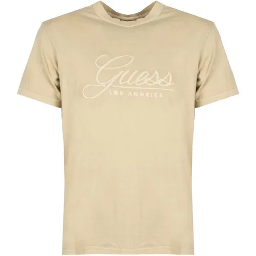 Einfaches T-Shirt mit Rundhalsausschnitt , Herren, Größe: XL - Guess - Modalova