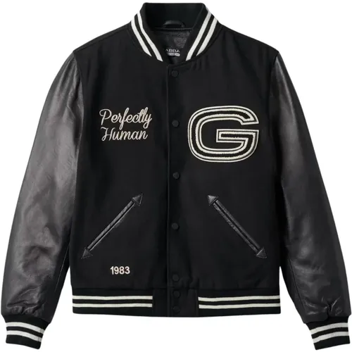 Wool Blend Varsity Jacket with Leather Sleeves , male, Sizes: XL - Gabba - Modalova