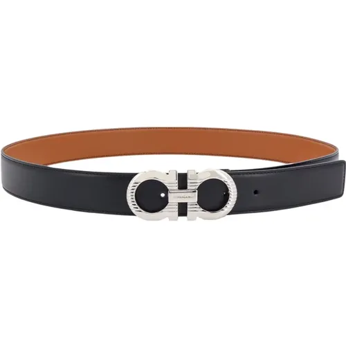 Leather Belts with Gancini Detail , male, Sizes: 100 CM, 90 CM, 105 CM, 110 CM - Salvatore Ferragamo - Modalova