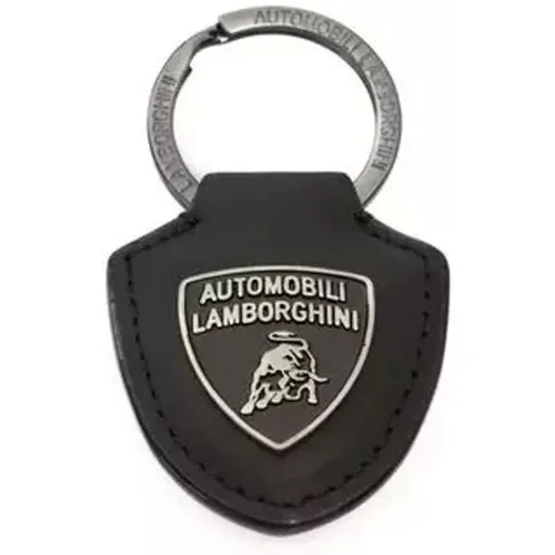 Luxus Schwarzer Schild Schlüsselanhänger , Herren, Größe: ONE Size - Automobili Lamborghini - Modalova