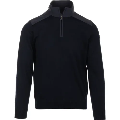 Blauer Pullover Half Zip Stil , Herren, Größe: M - PAUL & SHARK - Modalova