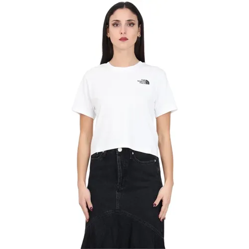 Weißes Kurzes Taillen T-Shirt Simple Dome , Damen, Größe: XS - The North Face - Modalova