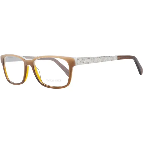 Braune Rechteckige Optische Brillen für Frauen , Damen, Größe: ONE Size - EMILIO PUCCI - Modalova