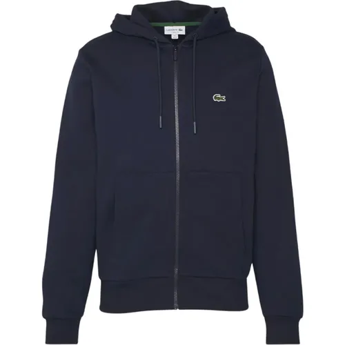 Blaue Sweatshirt mit Reißverschluss für Männer , Herren, Größe: XS - Lacoste - Modalova