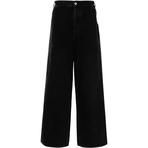 Schwarze Wide Leg Denim Jeans - Off White - Modalova