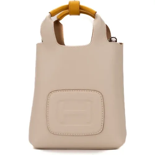 Ivory Leather Womens Bag , female, Sizes: ONE SIZE - Hogan - Modalova