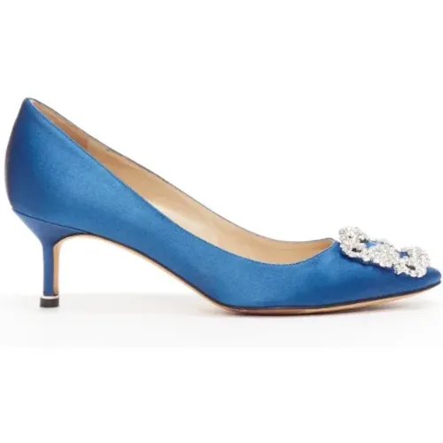 Pre-owned Satin heels , female, Sizes: 3 1/2 UK - Manolo Blahnik Pre-owned - Modalova