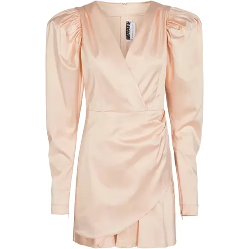 Puffed-Sleeve Satin Cocktail Mini Dress , Damen, Größe: L - ROTATE Birger Christensen - Modalova