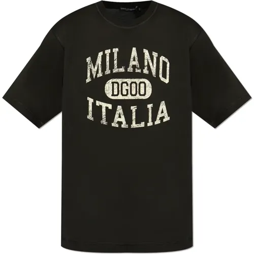 T-Shirt mit Logo , Herren, Größe: S - Dolce & Gabbana - Modalova