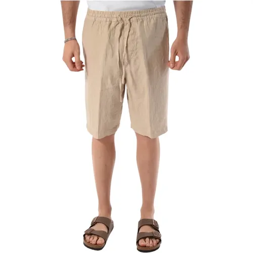 Casual Linen Shorts , Herren, Größe: S - 120% lino - Modalova