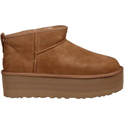 Ultra Mini Ankle Platform Stiefel , Damen, Größe: 40 EU - Ugg - Modalova