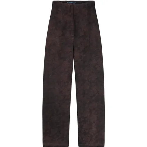 Burgunder Jacquard Leinenhose , Damen, Größe: L - Cortana - Modalova