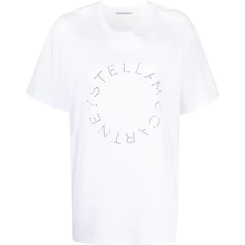 Rhinestone Logo Tee , female, Sizes: S - Stella Mccartney - Modalova