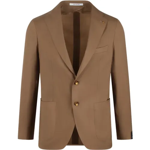 Wool Silk Blend Single Breasted Blazer , male, Sizes: L, XL - Tagliatore - Modalova
