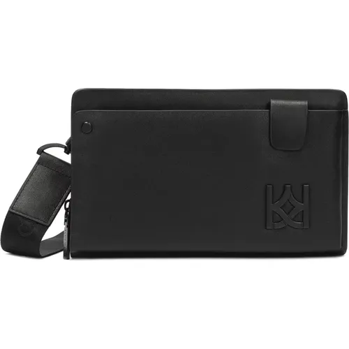 Schwarze Leder Herren Tasche mit Gürtel - Kazar - Modalova