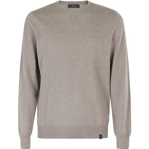 Stylischer G Kragen Pullover , Herren, Größe: 2XL - Fay - Modalova