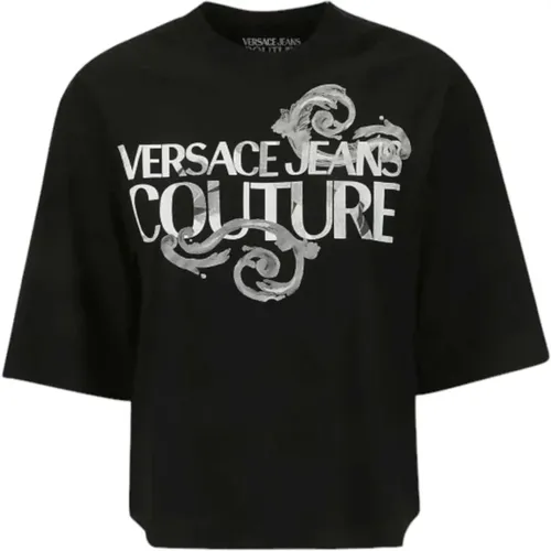 Kurzarm T-Shirt , Damen, Größe: M - Versace Jeans Couture - Modalova