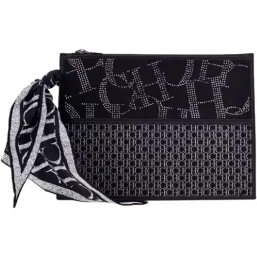 Canvas La Plata Crystal Initials Pouch , female, Sizes: ONE SIZE - Carolina Herrera - Modalova