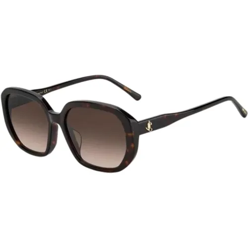 Braune Azetat Damen Sonnenbrille , Damen, Größe: ONE Size - Jimmy Choo - Modalova