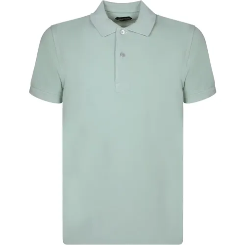 Cotton piquÃ© polo shirt by , male, Sizes: L, 2XL, M, XL - Tom Ford - Modalova