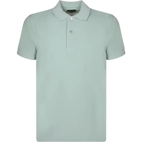 Cotton piquÃ© polo shirt by , male, Sizes: L - Tom Ford - Modalova