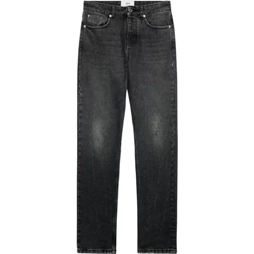 Logo-Patch Straight-Leg Jeans , male, Sizes: W29 - Ami Paris - Modalova