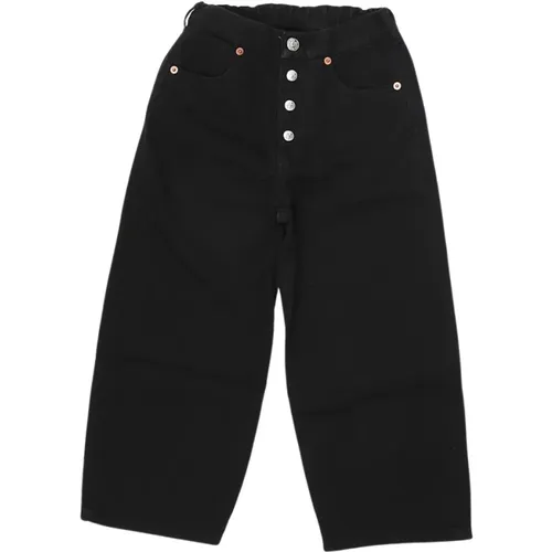 Schmale Passform Schwarze Baumwoll-Denim-Jeans für Kinder - MM6 Maison Margiela - Modalova
