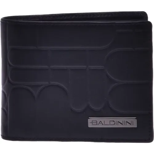 Wallet in taupe quilted leather with monogram , male, Sizes: ONE SIZE - Baldinini - Modalova