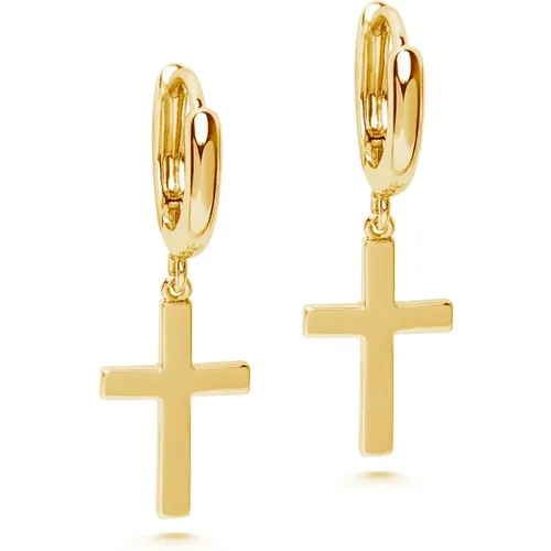 Womens Small Cross Earrings in Gold - Nialaya - Modalova