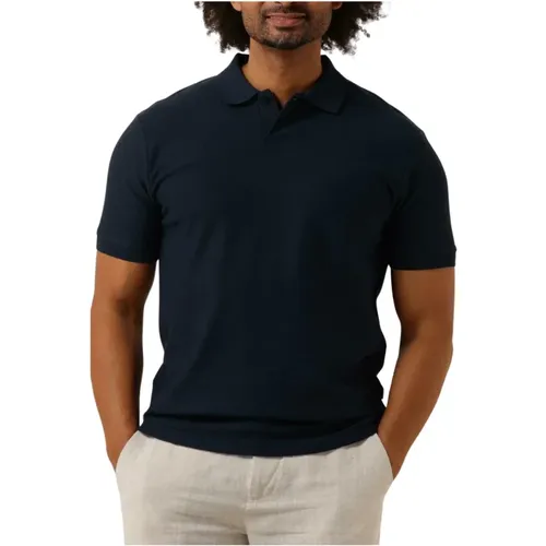 Herren Polo & T-Shirt Struktur Polo , Herren, Größe: L - Selected Homme - Modalova