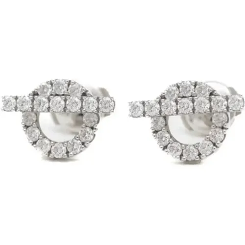 Pre-owned White Gold earrings , female, Sizes: ONE SIZE - Hermès Vintage - Modalova