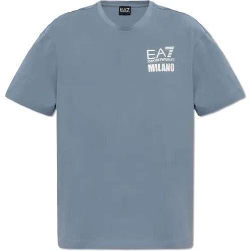 T-Shirt mit Logo , Damen, Größe: S - Emporio Armani EA7 - Modalova