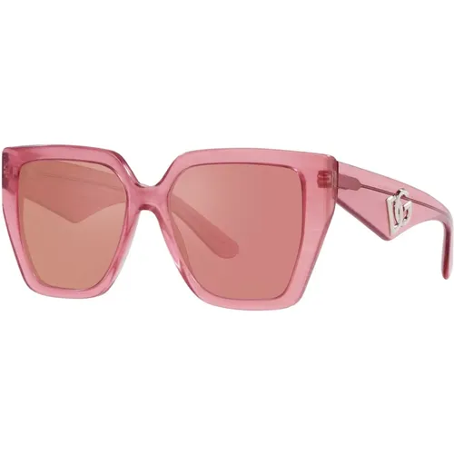 Rosa/Dunkelrosa Sonnenbrille , Damen, Größe: 55 MM - Dolce & Gabbana - Modalova