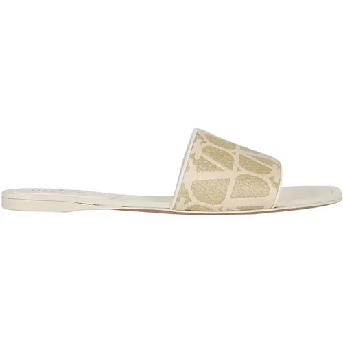 Iconographe Slide Toile Ivory Sneakers , female, Sizes: 6 UK, 5 UK, 3 UK, 7 UK, 4 UK, 8 UK - Valentino Garavani - Modalova